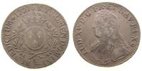 Frankreich - France - 1727 - 1 Ecu aux branches d olivier  ss/ss+
