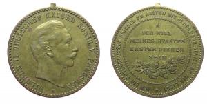 Wilhelm II. (1888-1918) - Ich will meines Staates erster Diener sein - o.J. - Medaille  ss