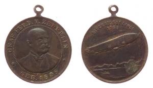 Zeppelin Graf von- auf seinen 70. Geburtstag - 1908 - tragbare Medaille  ss