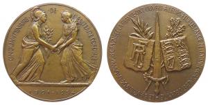 Entente Cordiale - 50. Jahrestag des Abkommens zwischen Frankreich und Großbritannien - 1954 - Medaille  gußfrisch