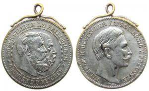 Wilhelm II. (1888-1918) - Wilhelm I und Friedrich III - o.J. - tragebare Medaille  ss