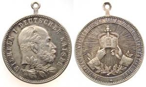 Wilhelm I (1861-1888) - auf seinen 100. Geburtstag - 1897 - tragbare Medaille  fast vz