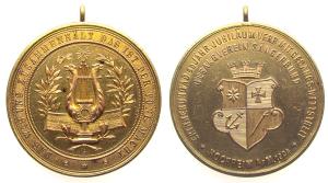 Hochheim (Main) - zum 60jährigem Jubiläum des Gesangsvereins Sängerbund - 1904 - tragbare Medaille  vz
