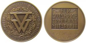 Vossloh-Werke - für 40jährige Treue und Mitarbeit - 1952 - Medaille  vz