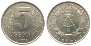 DDR - 1972 - 5 Pfennig  vz-stgl