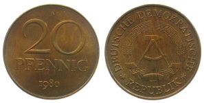DDR - 1980 - 20 Pfennig  vz-stgl