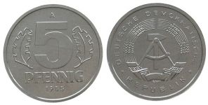 DDR - 1985 - 5 Pfennig  stgl