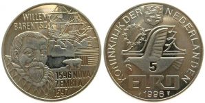 Willem Barentsz - 1996 - Medaille zu 5 Euro  vz-stgl