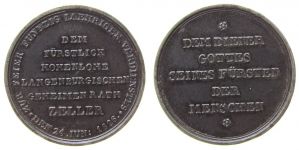 Zeller Carl Heinrich - fürstlicher Hohenlohischer Geheimrat - 1826 - Medaille  ss