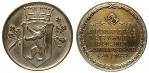 Berliner Schwimmerband - auf die Internationalen Wettkämpfe - 1955 - Medaille  vz