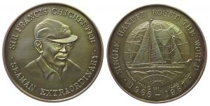 Chichester Francis Sir - auf seine Weltumsegelung - 1967 - Medaille  vz