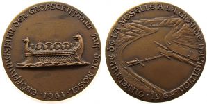 Mosel - Eröffnungsjahr der Großschiffahrt - 1964 - Medaille  vz