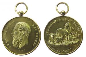 Leopold II (1835-1909) - auf die Verbesserung der Rassen - o.J. - tragbare Medaille  vz