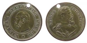 Wilhelm I (1797-1888) und Friedrich III - o.J. - tragbare Medaille  ss