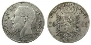 Belgien - Belgium - 1867 - 50 Centimes  ss-