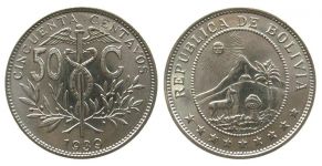 Bolivien - Bolivia - 1939 - 50 Centavos  unc