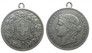 Schweiz - Switzerland - 1890 - 5 Franken  ss