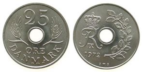 Dänemark - Denmark - 1972 - 25 Öre  unc