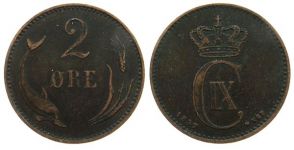 Dänemark - Denmark - 1897 - 2 Öre  ss