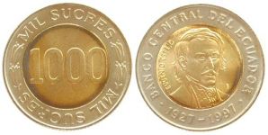 Ecuador - 1997 - 1000 Sucres  unc