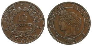 Frankreich - France - 1872 - 10 Centimes  ss