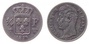 Frankreich - France - 1829 - 1/4 Franc  vz-unc