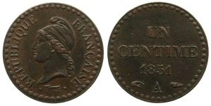 Frankreich - France - 1851 - 1 Centime  ss-vz