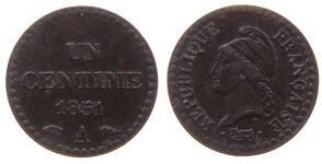 Frankreich - France - 1851 - 1 Centime  ss-vz