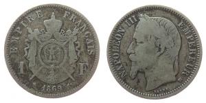 Frankreich - France - 1869 - 1 Franc  schön