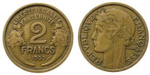Frankreich - France - 1933 - 2 Francs  ss