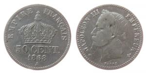 Frankreich - France - 1868 - 50 Centimes  schön