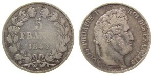 Frankreich - France - 1844 - 5 Francs  fast ss