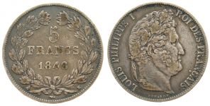 Frankreich - France - 1846 - 5 Francs  ss