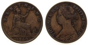 Großbritannien - Great-Britain - 1860 - 1 Farthing  ss
