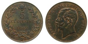Italien - Italy - 1867 - 5 Centisimi  vz
