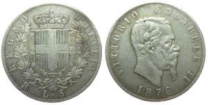 Italien - Italy - 1876 - 5 Lire  ss