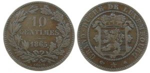 Luxemburg - Luxembourg - 1865 - 10 Centimes  ss
