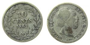 Niederlande - Netherlands - 1862 - 10 Cents  schön