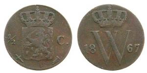 Niederlande - Netherlands - 1867 - 1/2 Cent  ss-