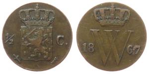 Niederlande - Netherlands - 1867 - 1/2 Cent  ss