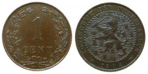 Niederlande - Netherlands - 1904 - 1 Cent  unc