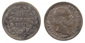 Niederlande - Netherlands - 1850 - 5 Cents  fast ss