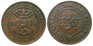 Niederl. Indien - Netherlands India - 1858 - 2 1/2 Cents  ss-vz