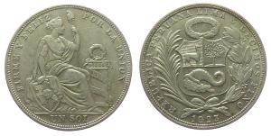 Peru - 1923 - 1 Sol  fast vz