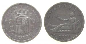 Spanien - Spain - 1870 - 2 Pesetas  fast ss