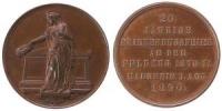 Mannheim - auf die 20jährige Erinnerungsfeier des Feldzuges von 1870/71 - 1890 - Medaille  vz