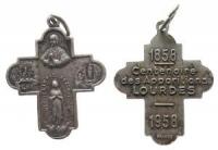 Lourdes - auf den 100. Jahrestag der Marienerscheinung - 1958 - tragbares Kreuz  ss