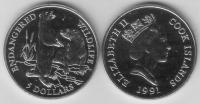 Cook Inseln - Cook Islands - 1991 - 5 Dollar  vz-unc