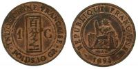 Französisch  Indochina - French Indo China - 1894 - 1 Cent  ss+