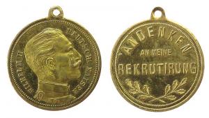 Wilhelm II (1888-1918) - Andenken an die Rekrutierung - o.J. - tragbare Medaille  fast vz